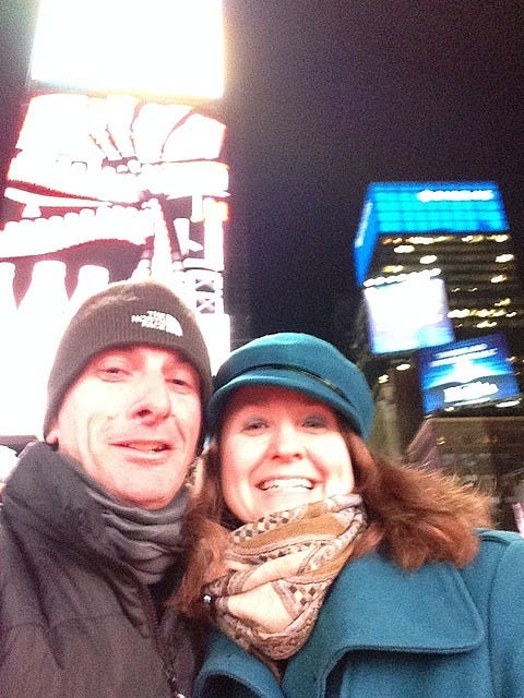 Times Square and my host