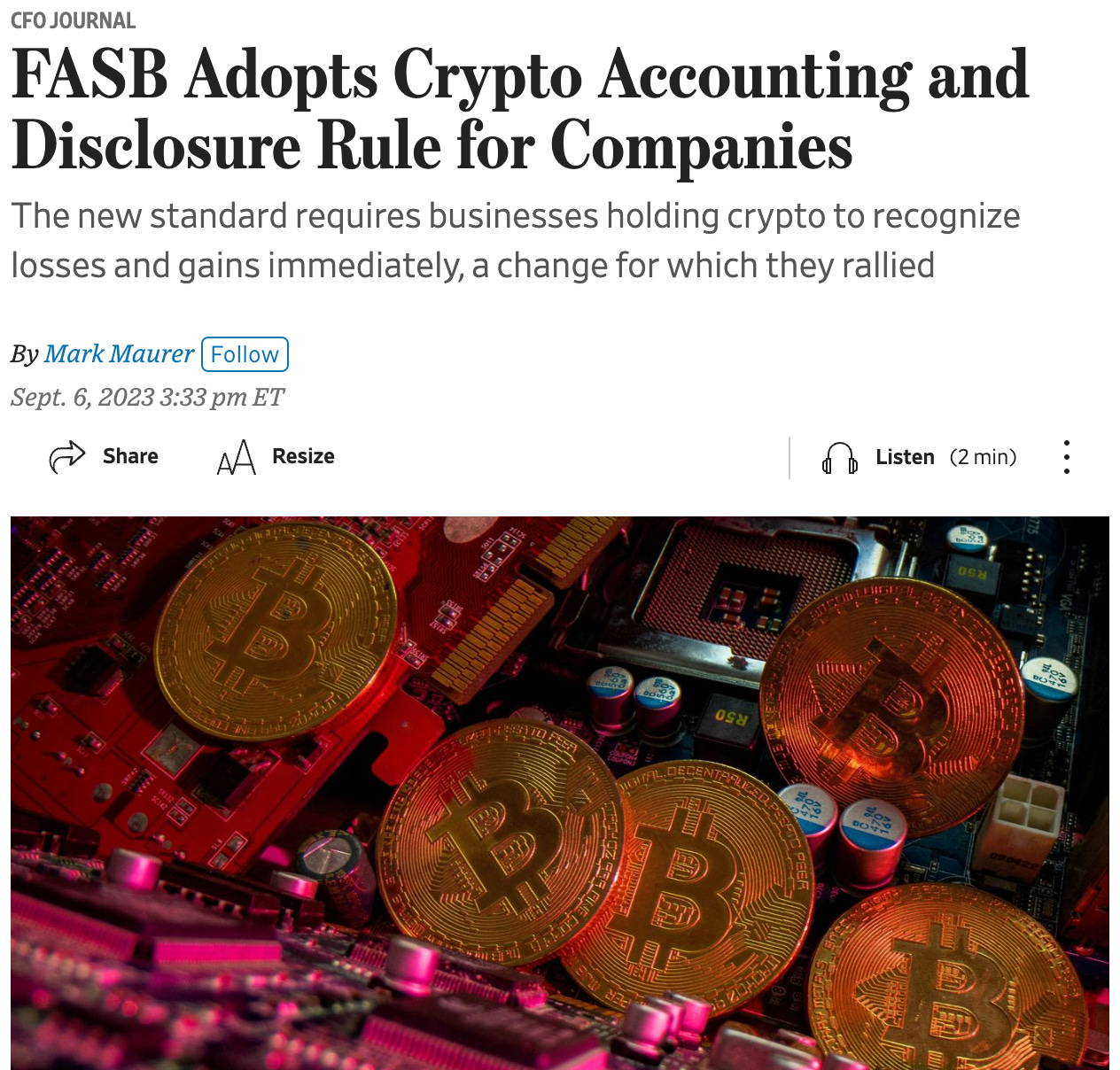 FASB updates rules for Bitcoin