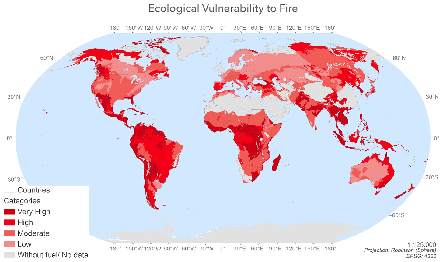 NHESS - Global assessment and mapping of ecological vulnerability to  wildfires