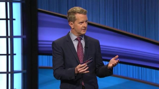 Jeopardy! host Ken Jennings doing banter.