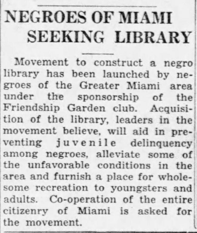 Figure 3: Article in the Miami News on November 21, 1937