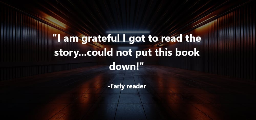 Early reader quote for Eternity's Battleship superimposed over sci-fi backgroun