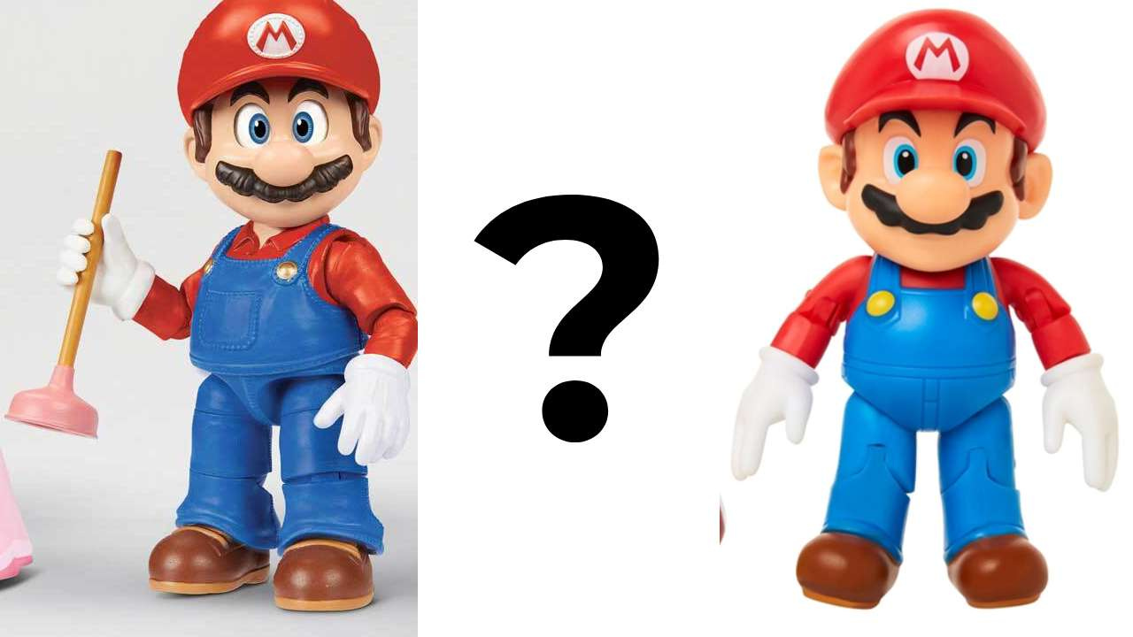 Mario movie toy versus normal Mario toy