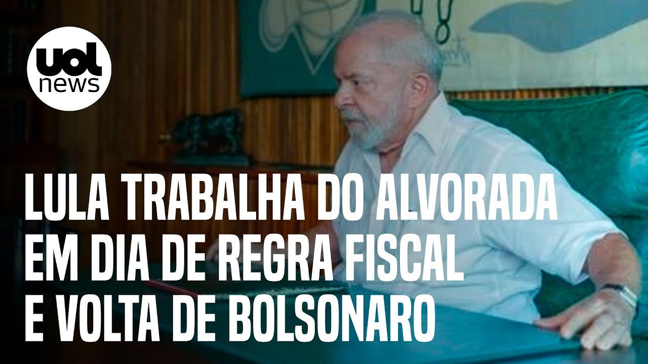 Lula vai trabalhar do Alvorada em dia de regra fiscal e volta de Bolsonaro  - YouTube