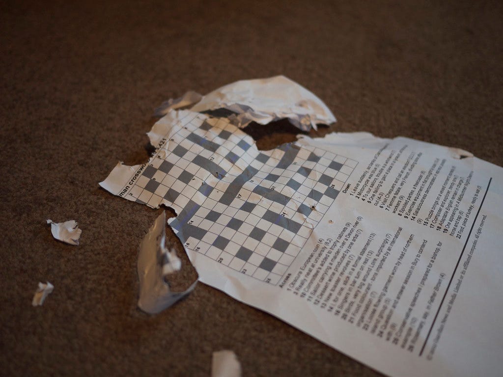 Shredded crossword | Printed out the Observer crossword, but… | Flickr