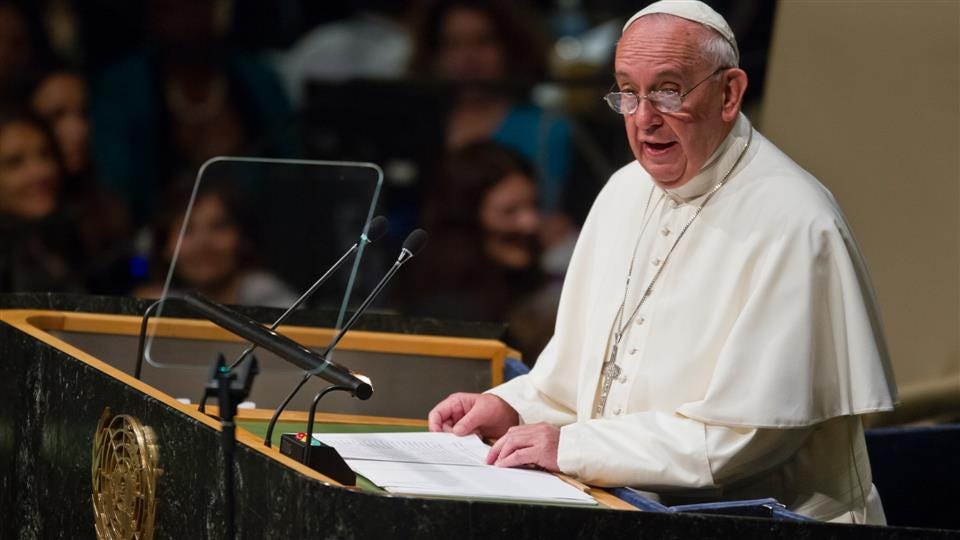 Pope Francis Calls for Peace, Justice in U.N. Speech