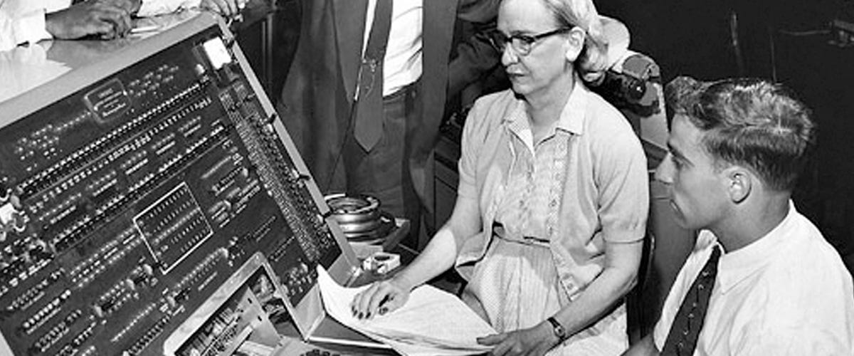 Grace Hopper, working on the Harvard Mark I computer. Source: Casio Education