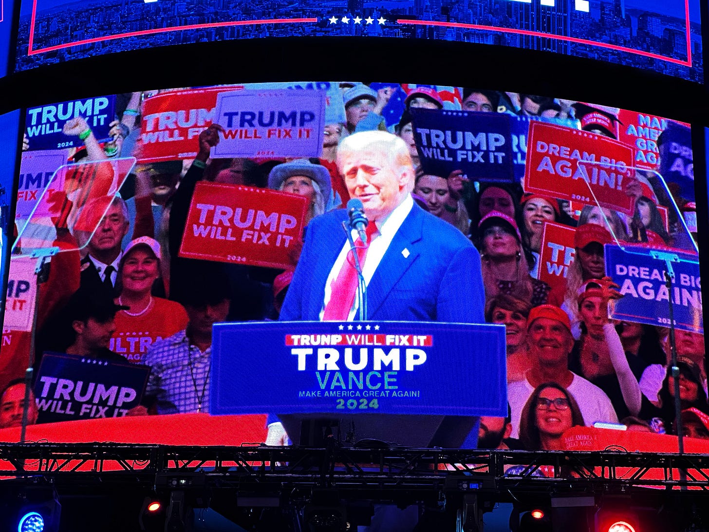 Donald Trump at his Madison Square Garden rally on October 27, 2024.