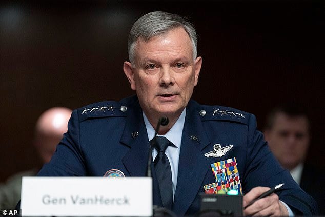 Gen. Glen VanHerck, at the time commander of the U.S. Northern Command and the North American Aerospace Defense Command, said: 'If there are unknown objects within North America [we need to ]to go out and identify them.'