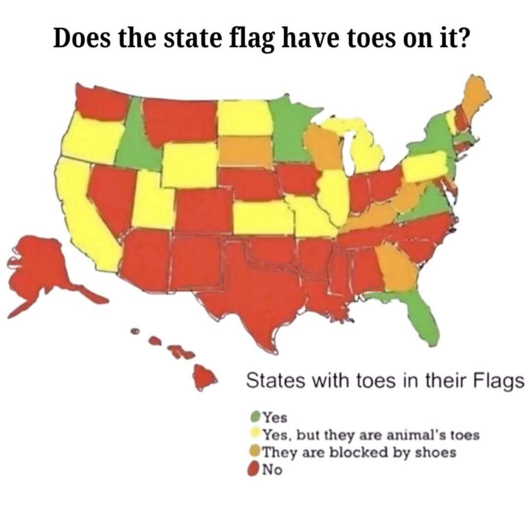 States With Toes in their Flags States With Toes in their Flags