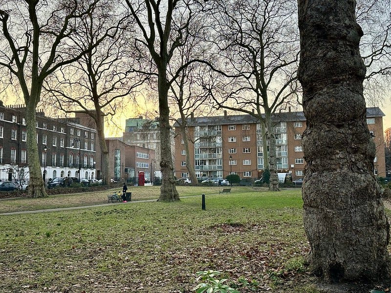 regent square from the east and a bonus fact for anyone reading the alt text... the phone box in the distance is grade II listed