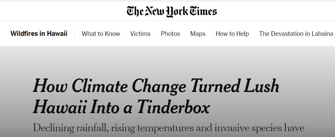 New York Times blames climate change . . .