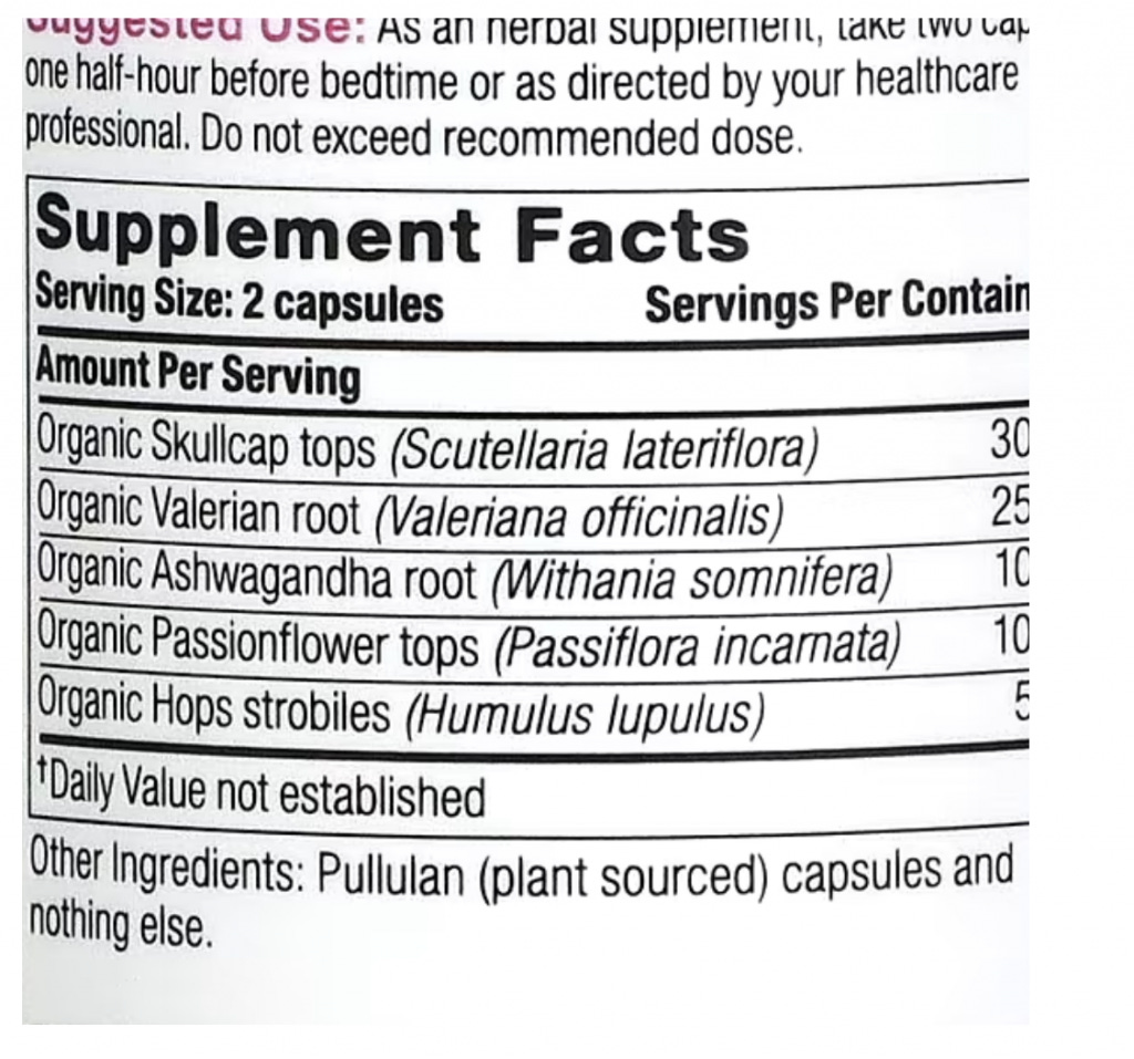 AVFC nutritional label