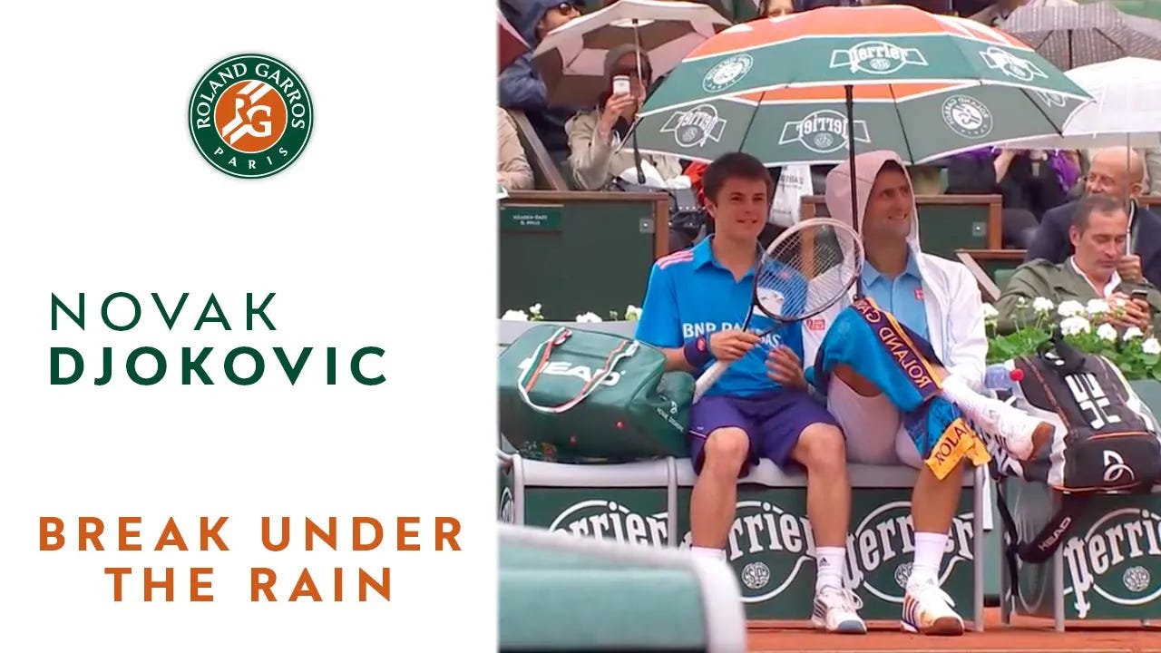 French open in the rain with Novak Djokovic - Roland-Garros 2014 | Roland-Garros