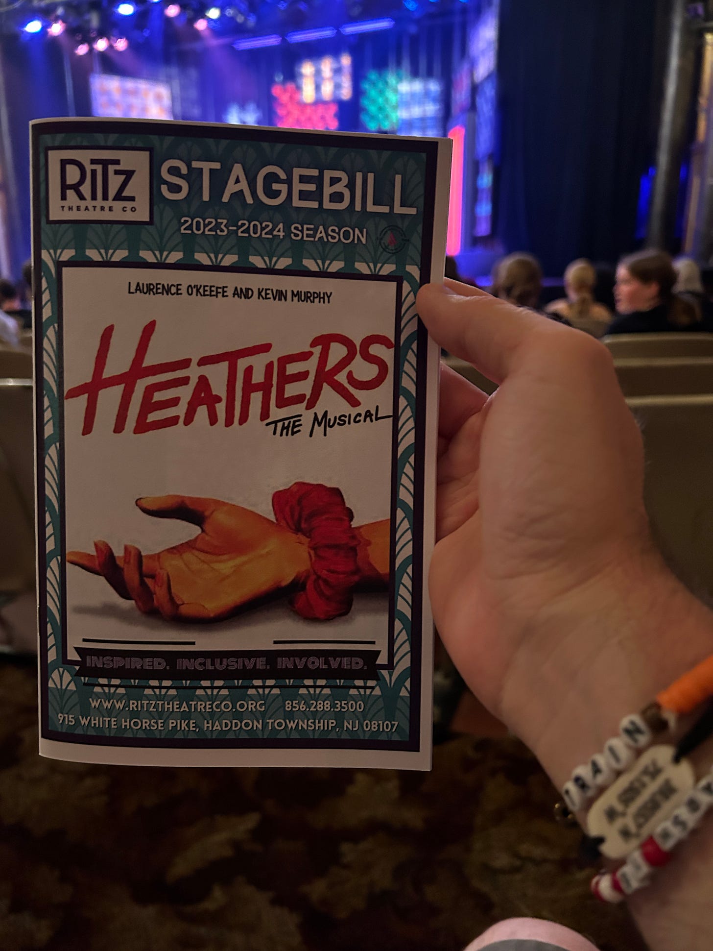 Heathers program from the Ritz Theatre in Oaklyn, NJ