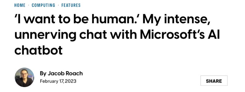 Digital Trends: "‘I want to be human.’ My intense, unnerving chat with Microsoft’s AI chatbot"