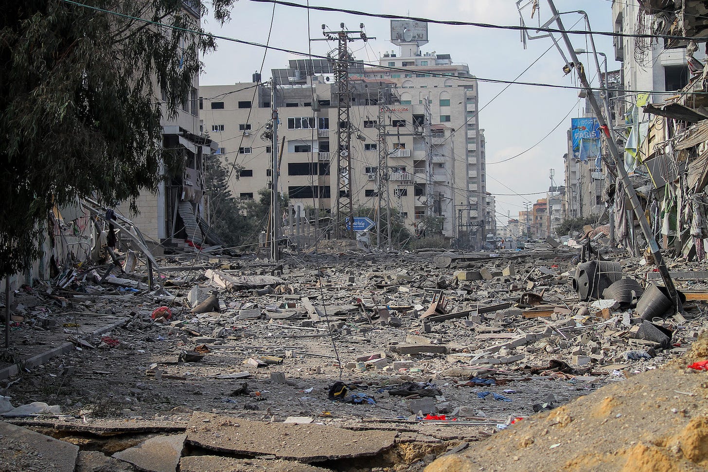 Buildings damaged and destroyed by Israeli airstrikes are seen in Gaza.