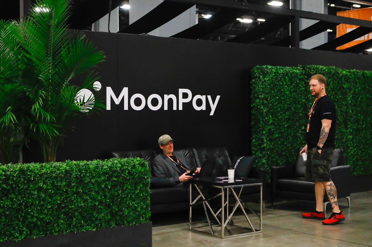 MoonPay signage at the Bitcoin 2022 conference in Miami.