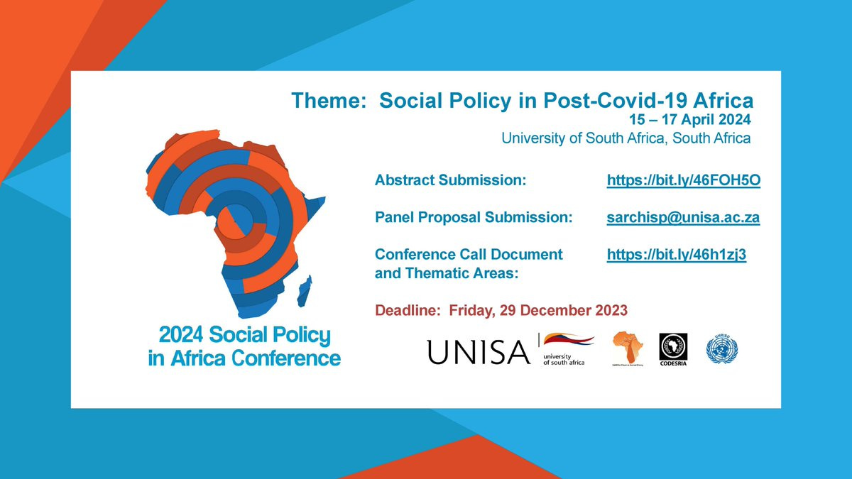 The conference poster shows a colorful logo of the African continent, and summarizes the same information provided in the next paragraph of this newsletter