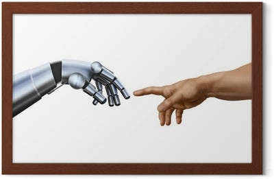 Poster Michelangelo: Creation of Adam. Robot Hand. - PIXERS.US
