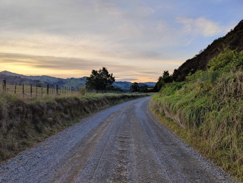 Dusk settles over Retaruke Road