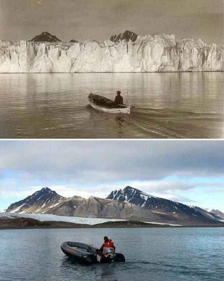 The top photo was taken around 1900. The second photo was taken by Åslund in 2003.