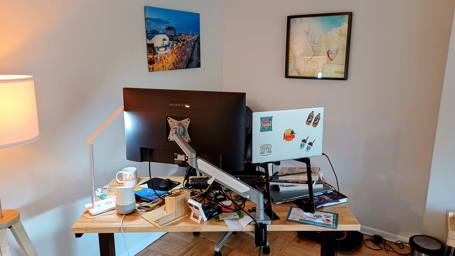 Tom Mullaney's messy desk.