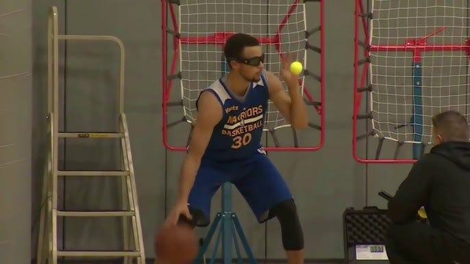 Stephen Curry using Strobe glasses - YouTube