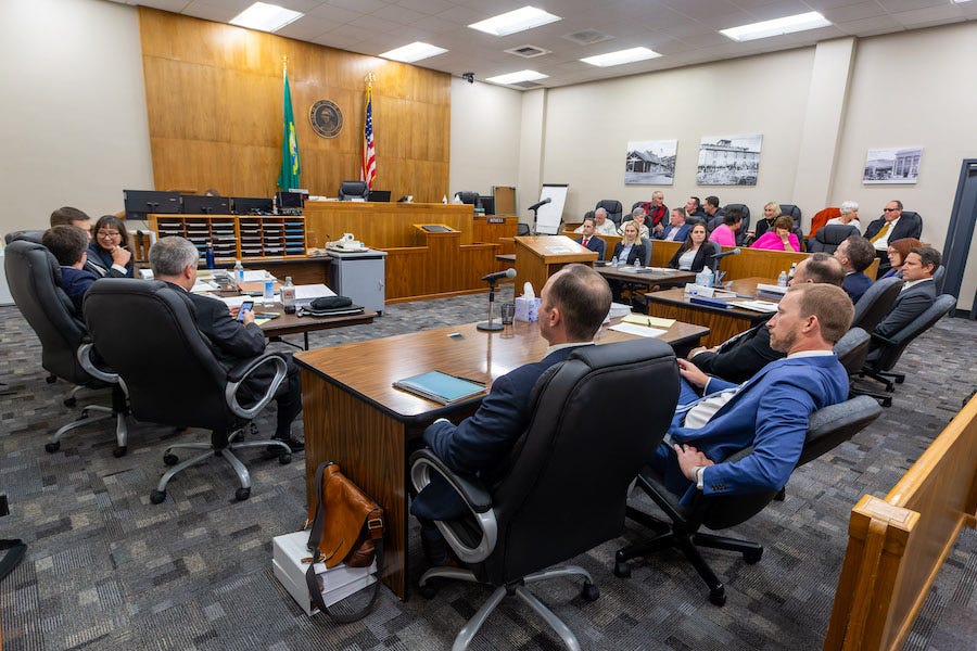 The courtroom in Whitman County Super Court on Tuesday. (Photo: Geoff Crimmins)