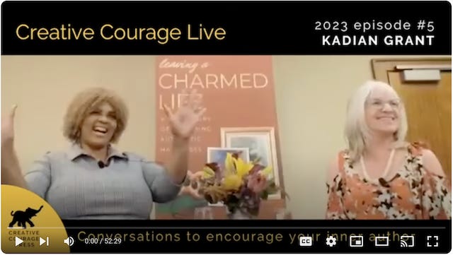 Click to view video at YouTube - image of the Creative Courage Live title screen with Kadian Grant and Shelly Francis.