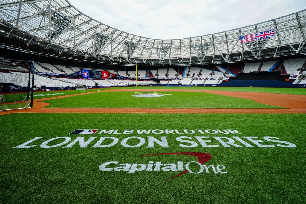 The Cubs and the Cardinals play in London this weekend at Olympic Stadium.