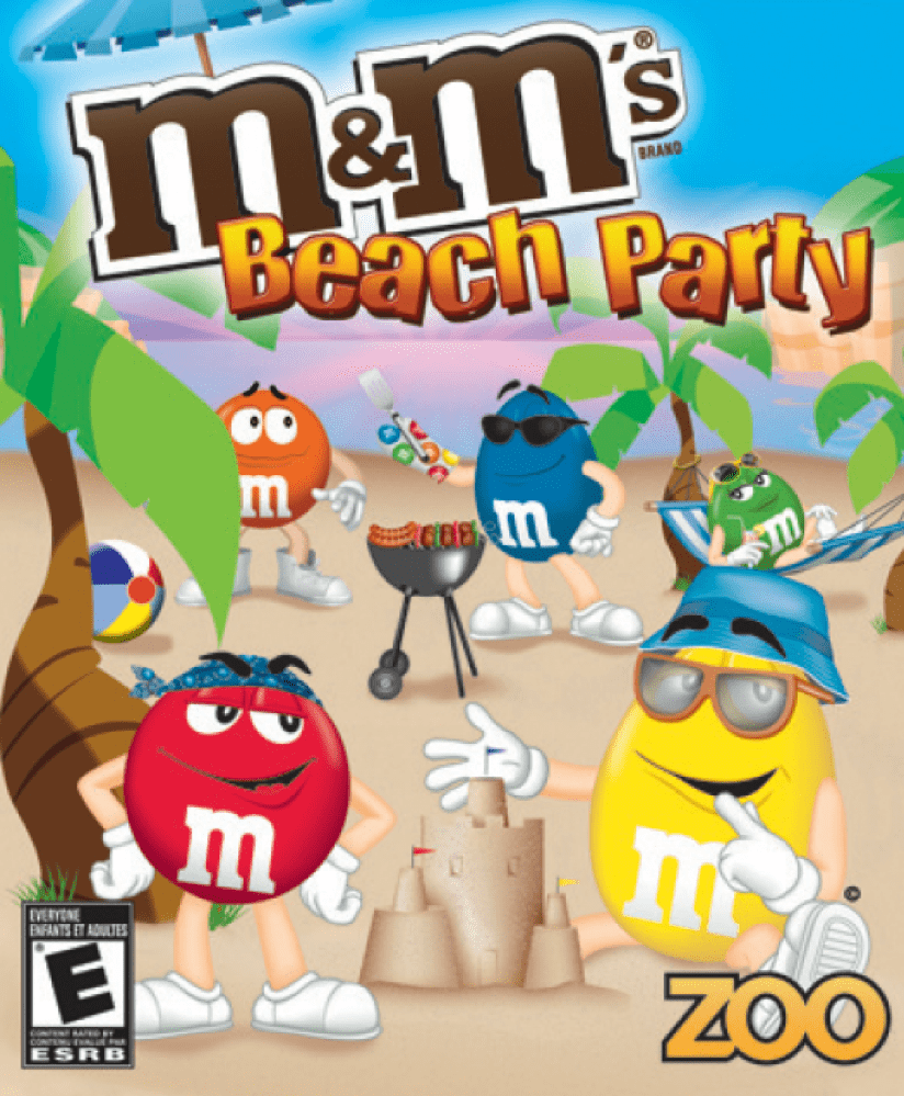 A screenshot of an advergame called M&Ms Beach Party