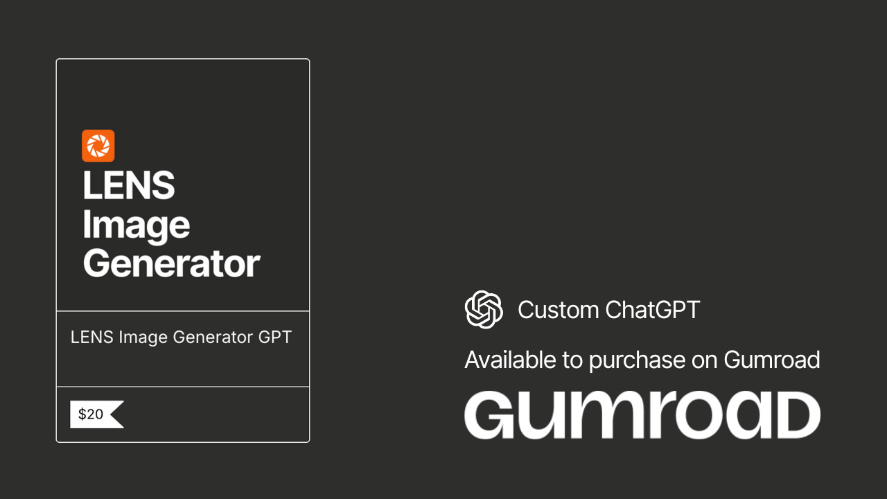 LENS Image Generator Custom ChatGPT available via Gumroad