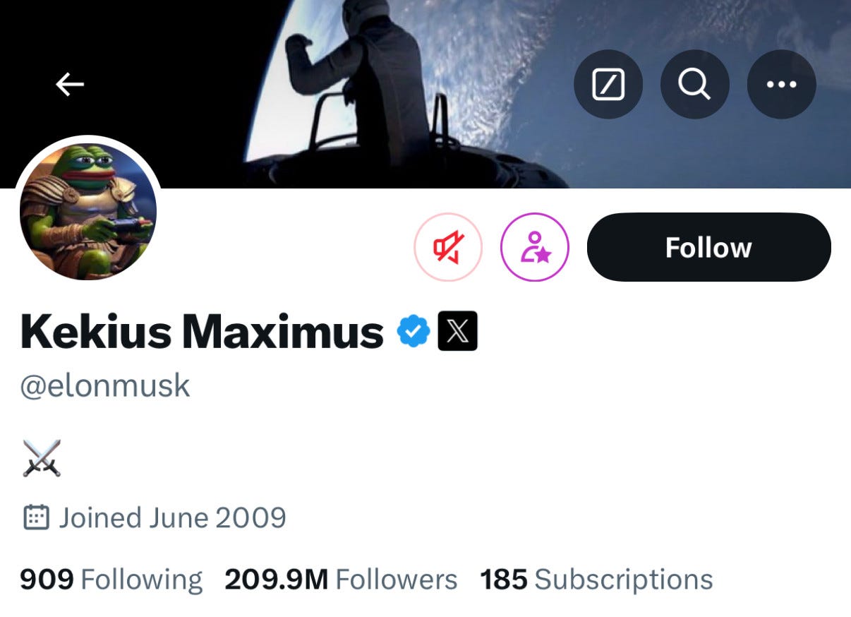 Elon Musk changes name to “Kekius Maximus” Elon Musk changes name to “Kekius Maximus”