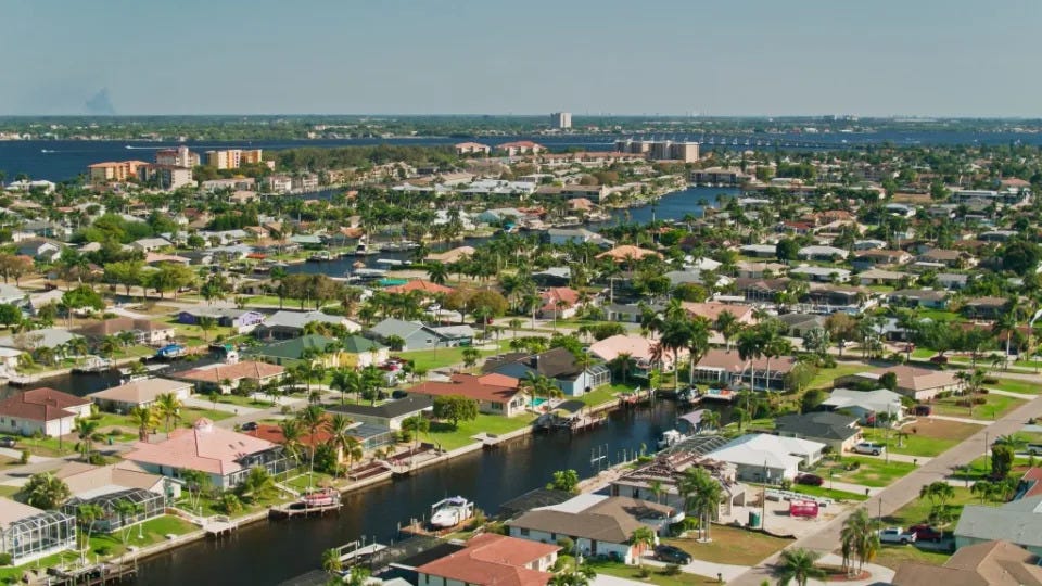 Drone Shot of Cape Coral, Florida. Getty Images