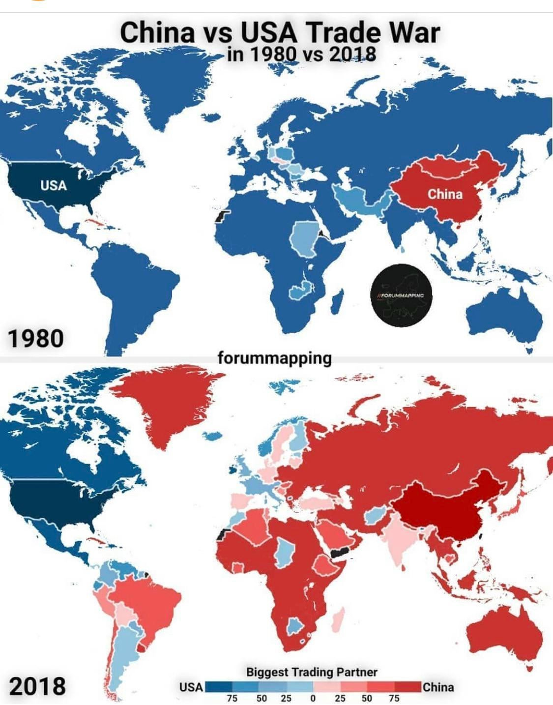 USA vs. China Trade War Visualization : r/MapPorn