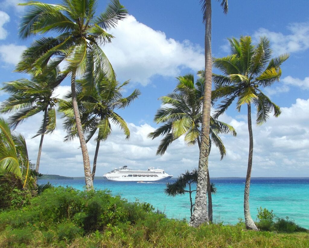 Cruise ship in the Pacific Islands