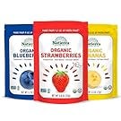 NATIERRA Organic Freeze-Dried Blueberries, Bananas & Strawberries | USDA Organic, Non-GMO & Vegan, Gluten Free, No Additives, No Sugar Added | Variety Pack (Pack of 3)