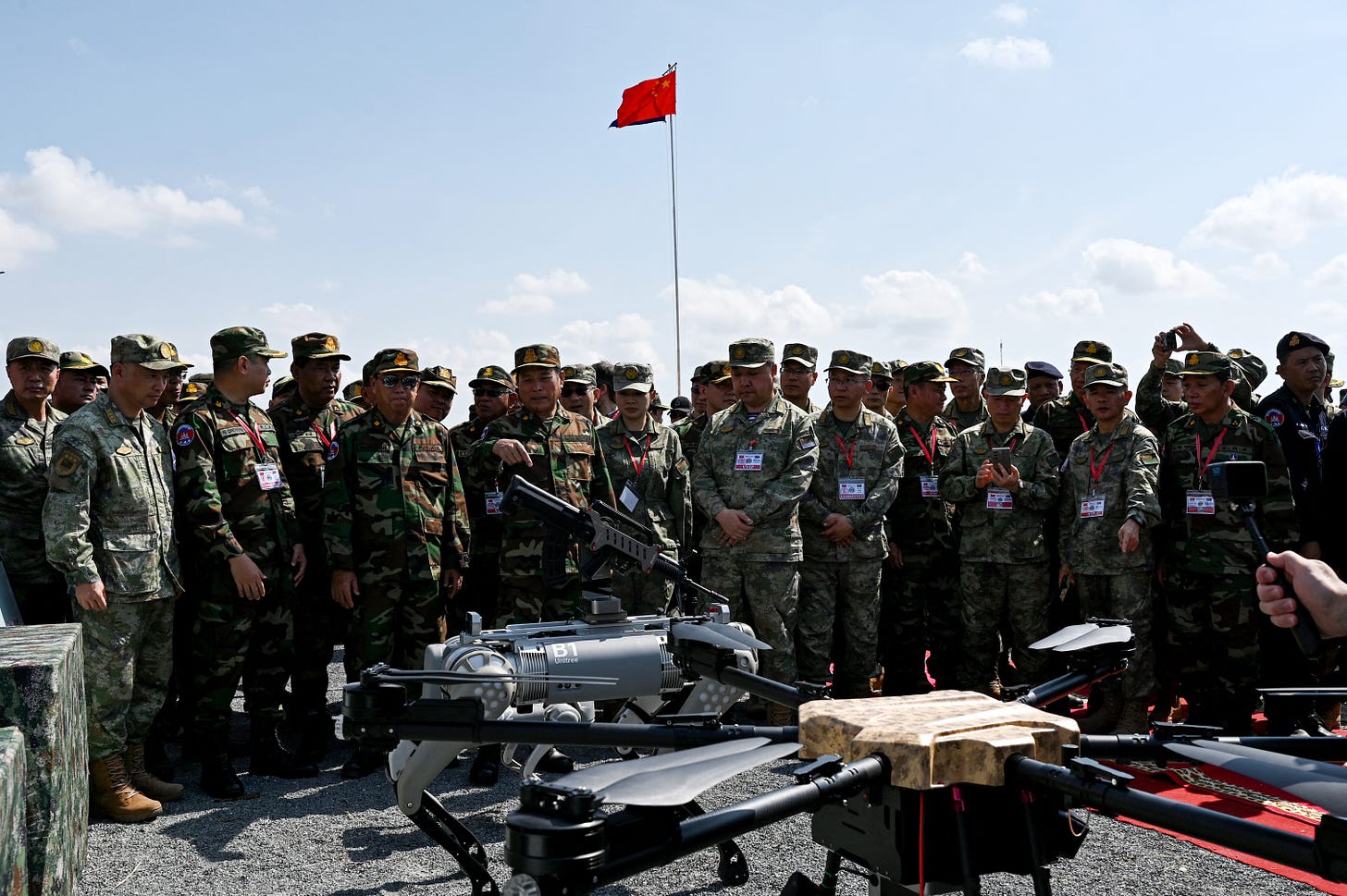 China and Cambodia did military drills with machine gun robot dogs