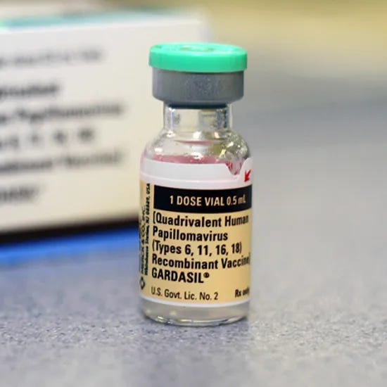 A vial of Gardasil, the HPV vaccine that has led to a dramatic decline in cervical precancer rates—an undeniable public health success amid increasing political interference in vaccination programs. (image: Jan Christian/Wikimedia) A vial of Gardasil, the HPV vaccine that has led to a dramatic decline in cervical precancer rates—an undeniable public health success amid increasing political interference in vaccination programs. (image: Jan Christian/Wikimedia)