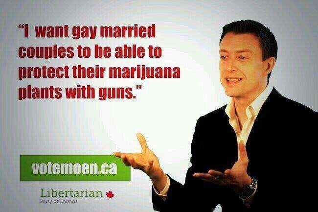 "I want gay people to be able to protect their marijuana plants with guns."