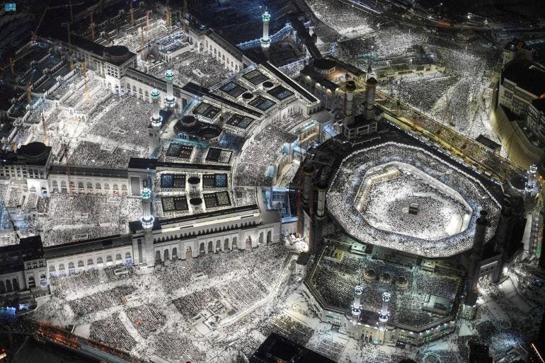 General view of the Grand Mosque during the holy month of Ramadan, in the holy city of Mecca, Saudi Arabia