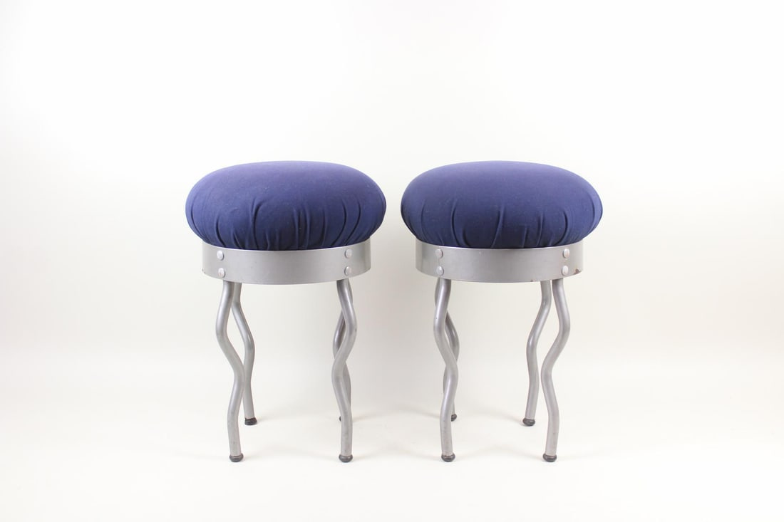 Pair of "Uri" Memphis Style Stools, Per Ivar Ledang for Ikea