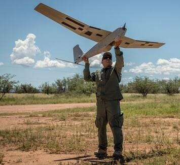 US Border Patrol Agent launches drone