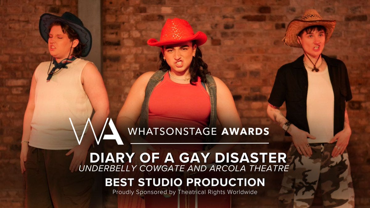 The WhatsOnStage Award for Best Studio Production goes to Diary of a Gay Disaster!