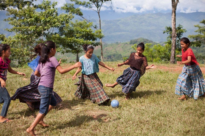 Q'eqchi girls playing football in Concepción Actelá, Alta Verapaz. Under Informed Consent rules, the parents of these children would have to be tracked down to give their consent for this photo to be taken or used. Photo by Sean Hawkey. Q'eqchi girls playing football in Concepción Actelá, Alta Verapaz. Under Informed Consent rules, the parents of these children would have to be tracked down to give their consent for this photo to be taken or used. Photo by Sean Hawkey.
