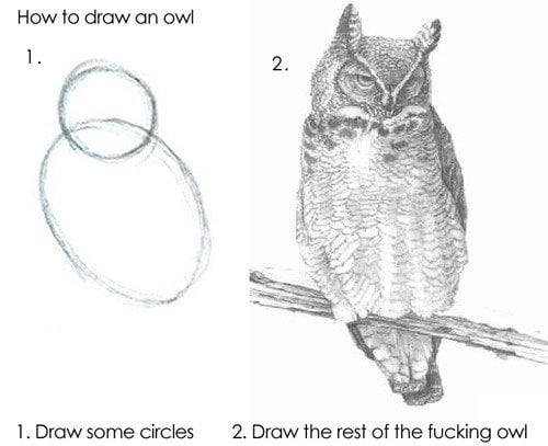 How to draw an owl. : r/pics