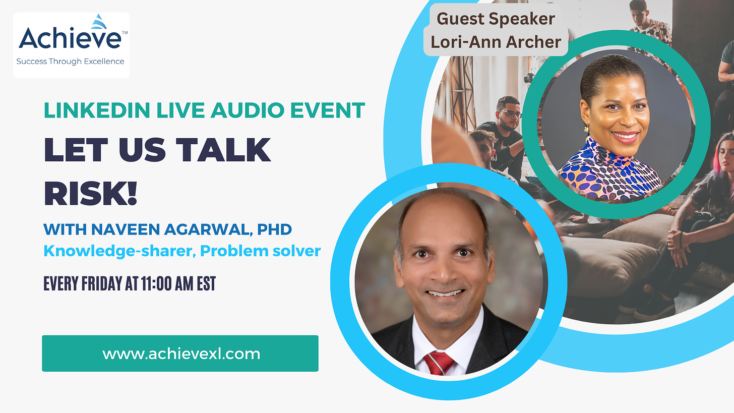 Let's Talk Risk with Dr. Naveen Agarwal - Lori-Ann Archer 