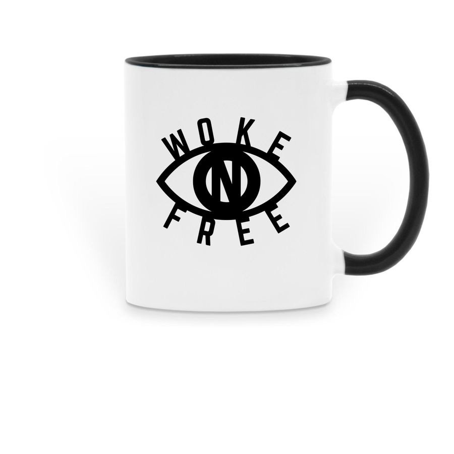 WokeNFree Mug, a Black Two-Tone Ceramic Mug