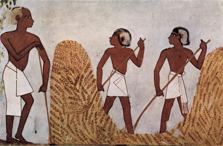 Workers on the Threshing Floor, c.1422 - c.1411 BC - Ancient Egypt